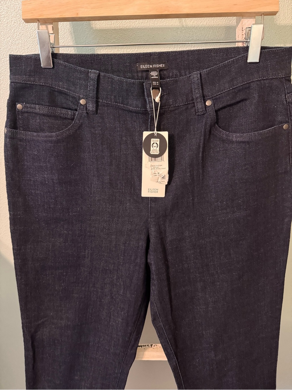 NWT Eileen Fisher Organic Cotton High Waist Slim Ankle Jeans Size Medium - Picture 2 of 10